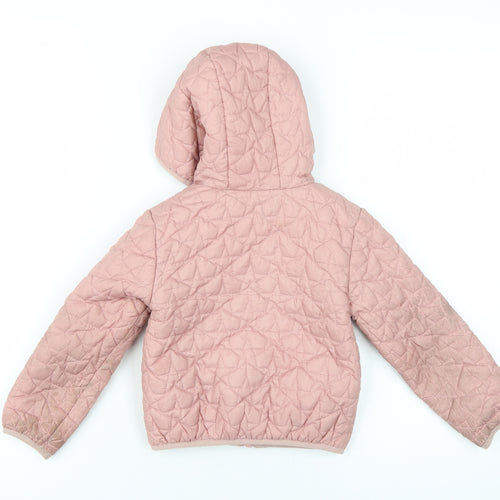 Marks and Spencer Girls Pink Quilted Puffer Jacket 4-5 Years