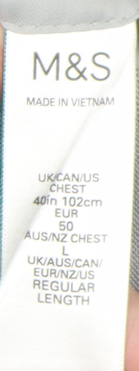 Marks and Spencer Men's Grey Regular Fit Blazer, Size 40R