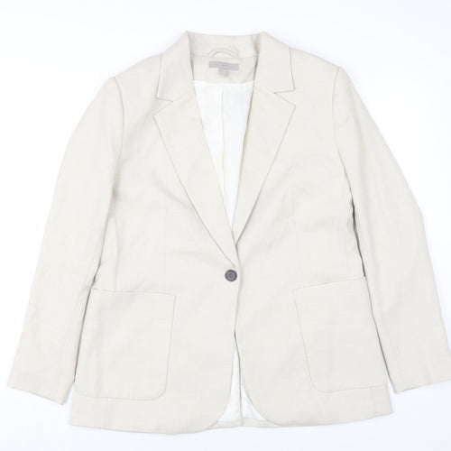 H&M Women's Ivory Blazer UK 14 Single-Breasted