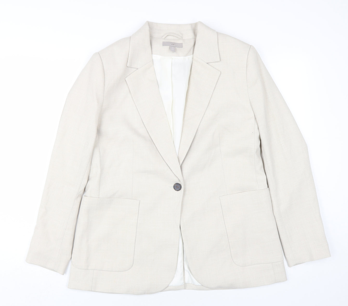 H&M Women's Ivory Blazer UK 14 Single-Breasted