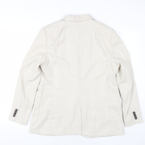 H&M Women's Ivory Blazer UK 14 Single-Breasted
