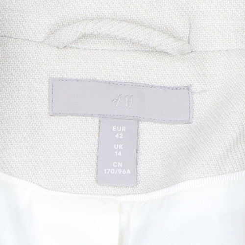 H&M Women's Ivory Blazer UK 14 Single-Breasted
