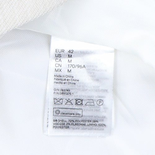 H&M Women's Ivory Blazer UK 14 Single-Breasted