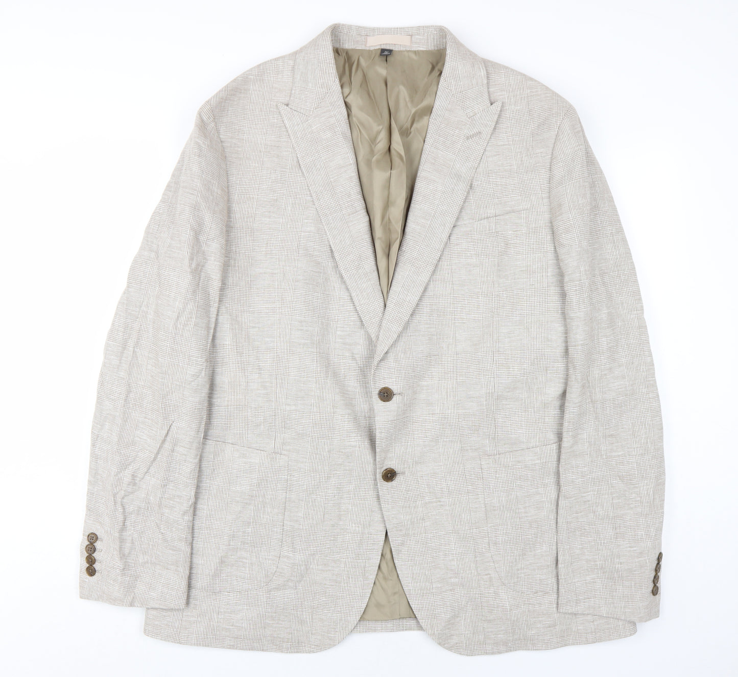 Marks and Spencer Men's Beige 46L Check Blazer