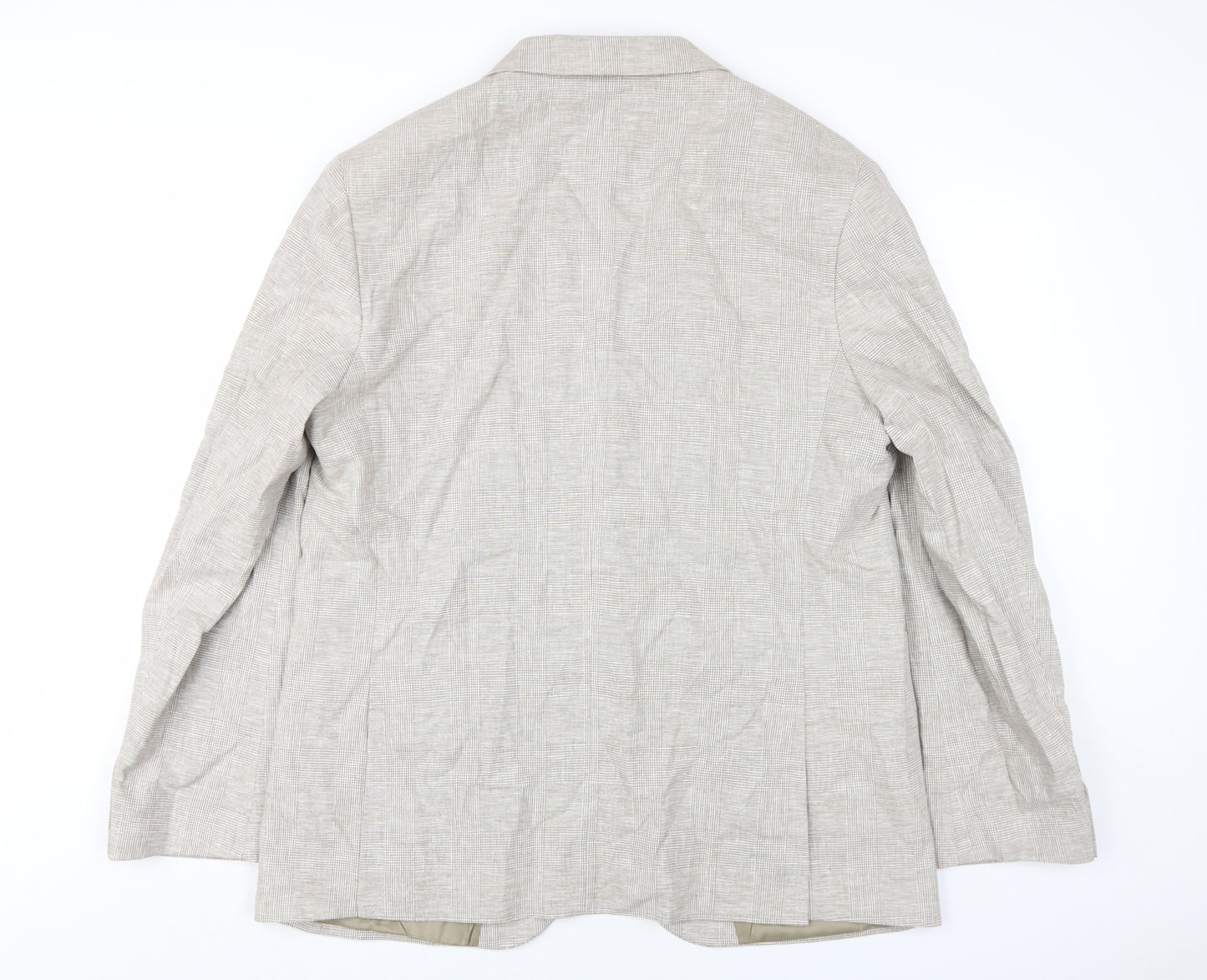 Marks and Spencer Men's Beige 46L Check Blazer