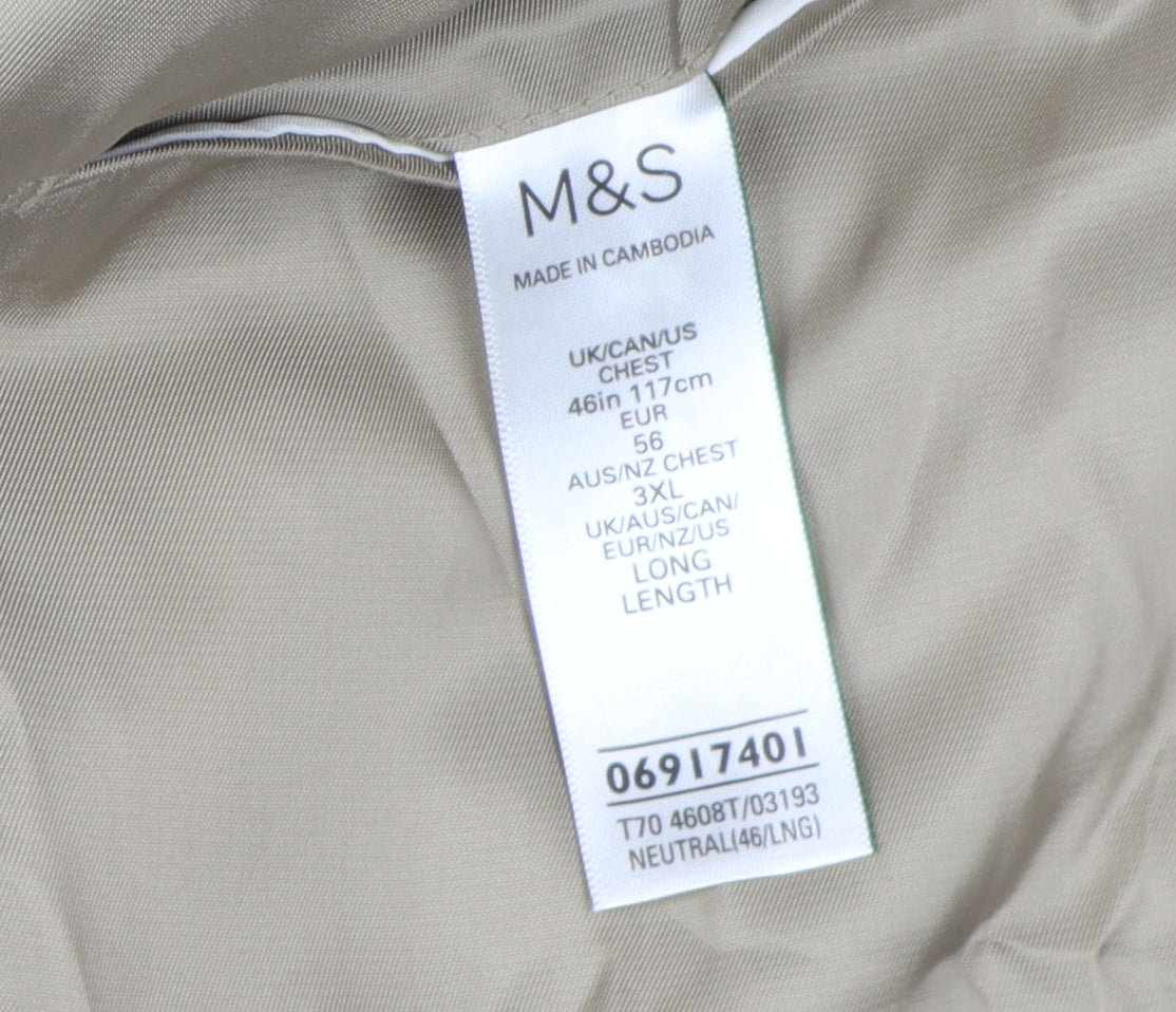 Marks and Spencer Men's Beige 46L Check Blazer