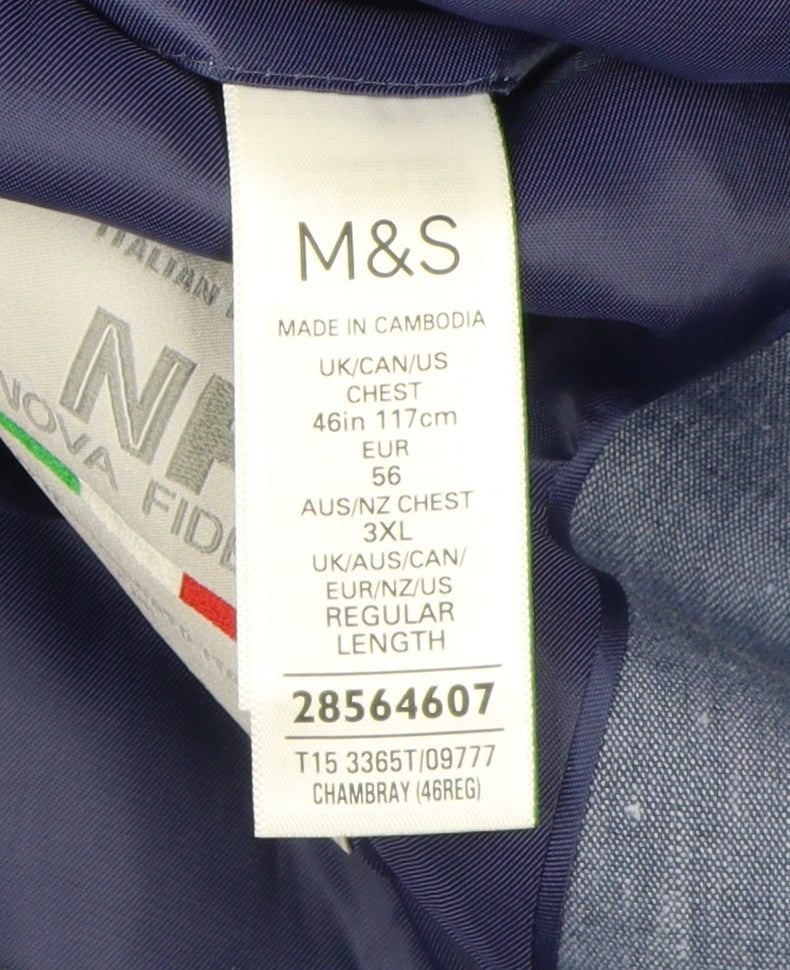 Marks and Spencer Men’s Blue Blazer 46R Regular Fit