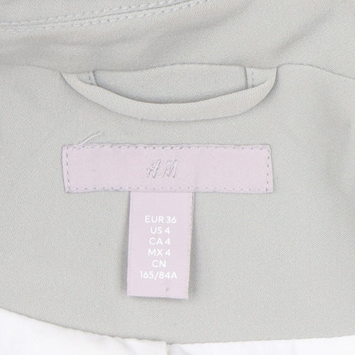 H&M Women's Grey Double Breasted Blazer Size 8