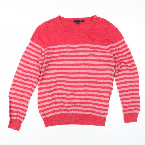 Boden Women's Red Striped Crew Neck Pullover Size 12