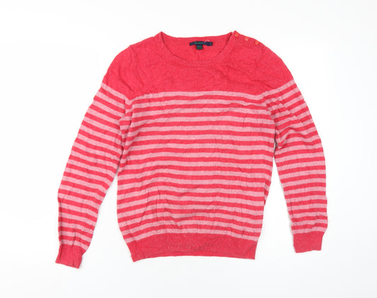 Boden Women's Red Striped Crew Neck Pullover Size 12