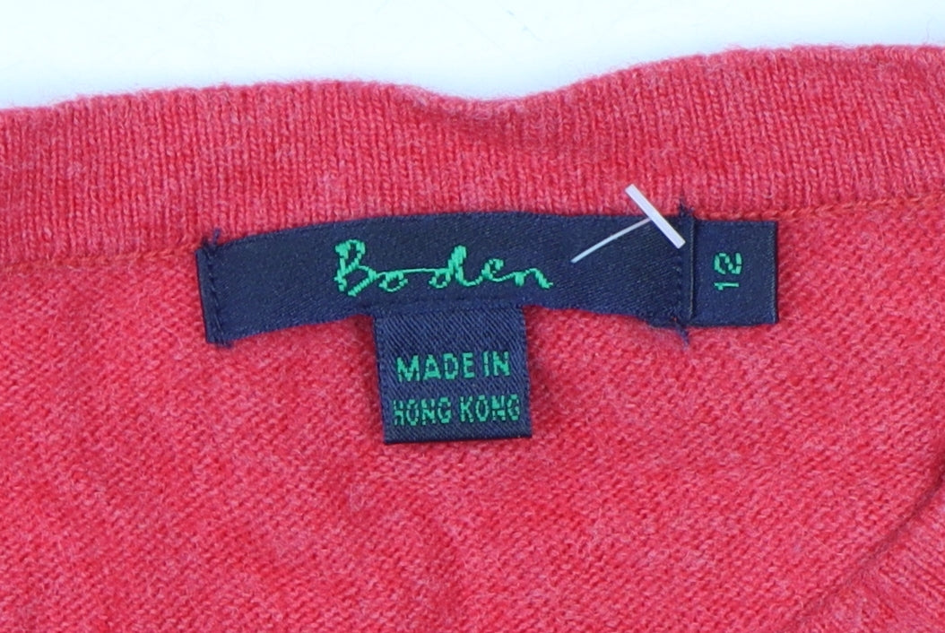 Boden Women's Red Striped Crew Neck Pullover Size 12