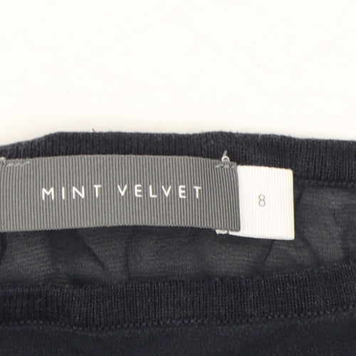 Mint Velvet Women's Black Jumper, Size 8, Boat Neck