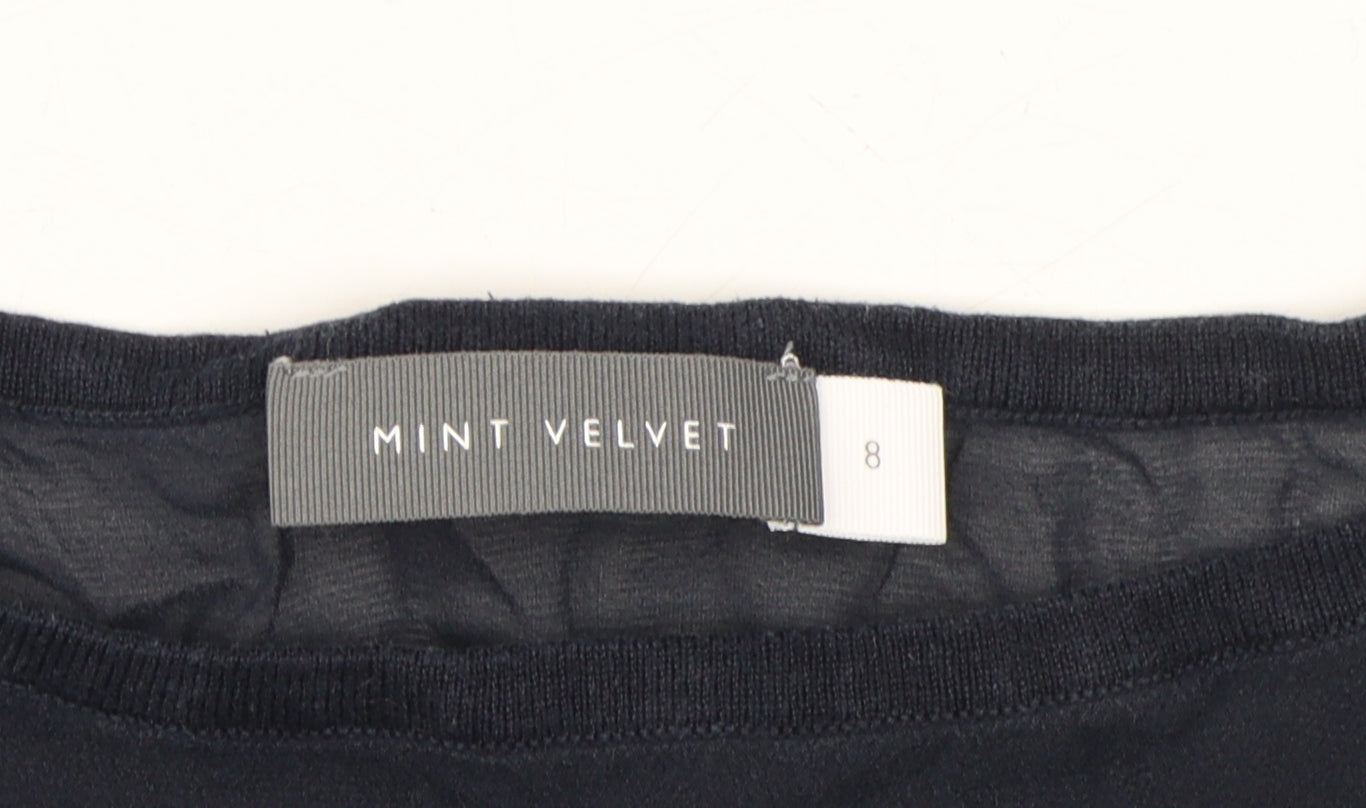 Mint Velvet Women's Black Jumper, Size 8, Boat Neck