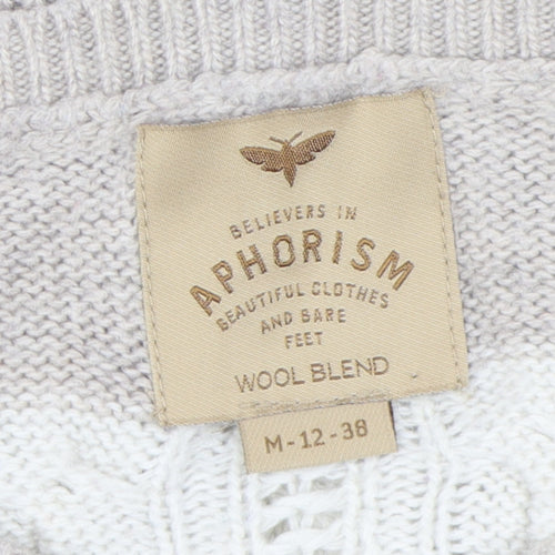 Aphorism Women's Beige Cable-Knit Pullover Jumper M