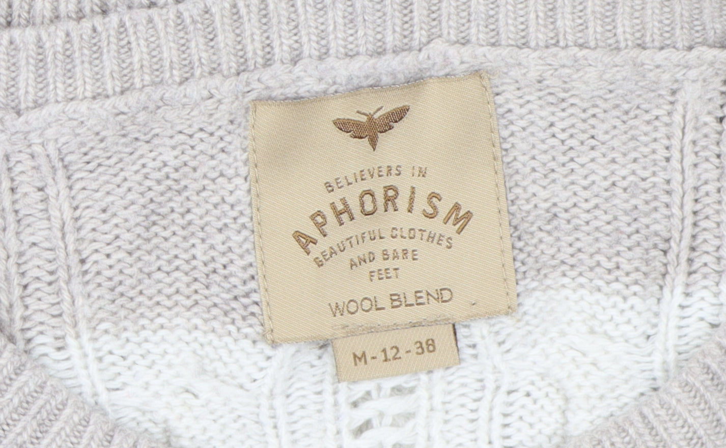 Aphorism Women's Beige Cable-Knit Pullover Jumper M