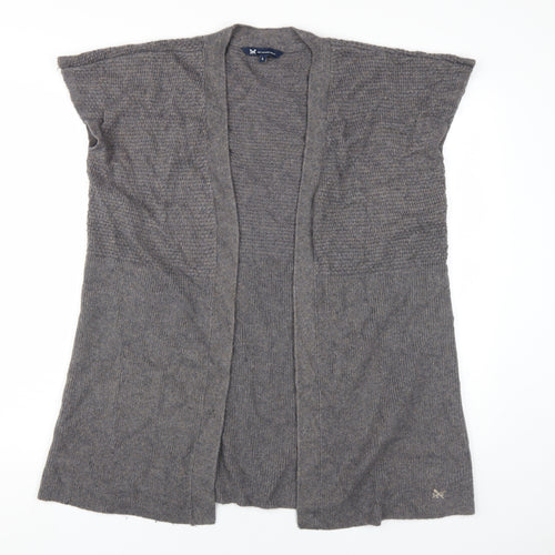 Crew Clothing Grey Cardigan, Women L, Sleeveless Knit