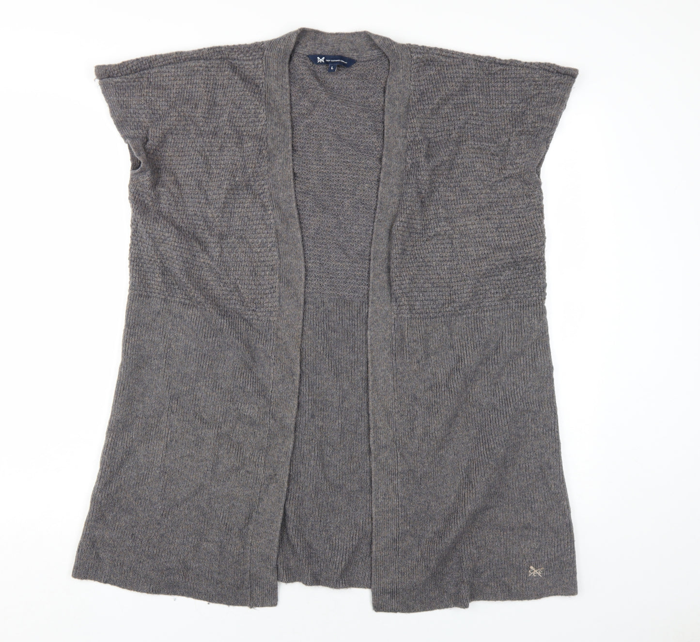 Crew Clothing Grey Cardigan, Women L, Sleeveless Knit