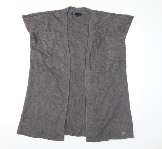 Crew Clothing Grey Cardigan, Women L, Sleeveless Knit