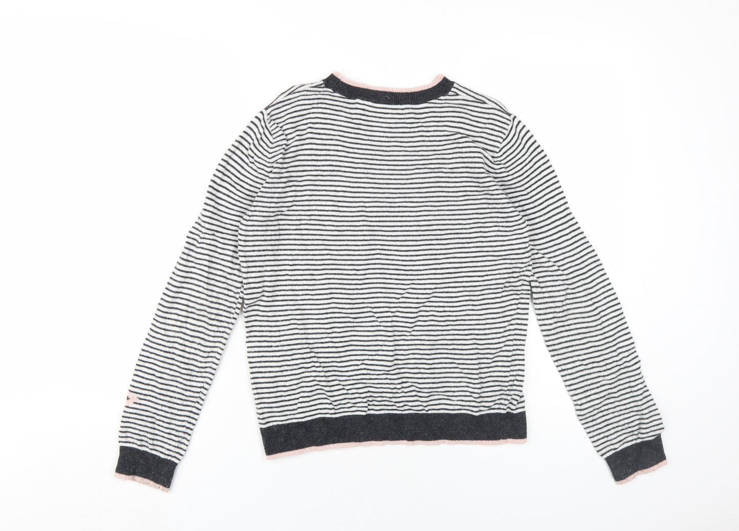 Mintie Girls' Black Striped Cotton Jumper 11-12 Years