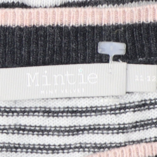 Mintie Girls' Black Striped Cotton Jumper 11-12 Years