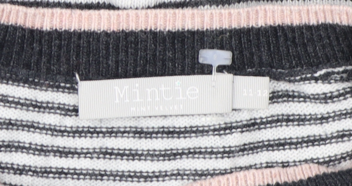 Mintie Girls' Black Striped Cotton Jumper 11-12 Years