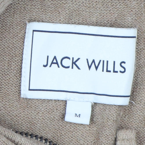 Jack Wills Men's Beige Henley Jumper - Medium