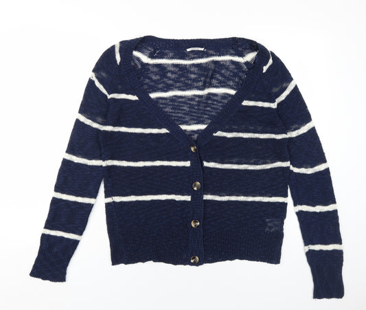 SoulCal & Co Women's Blue Stripe Cardigan Size 12