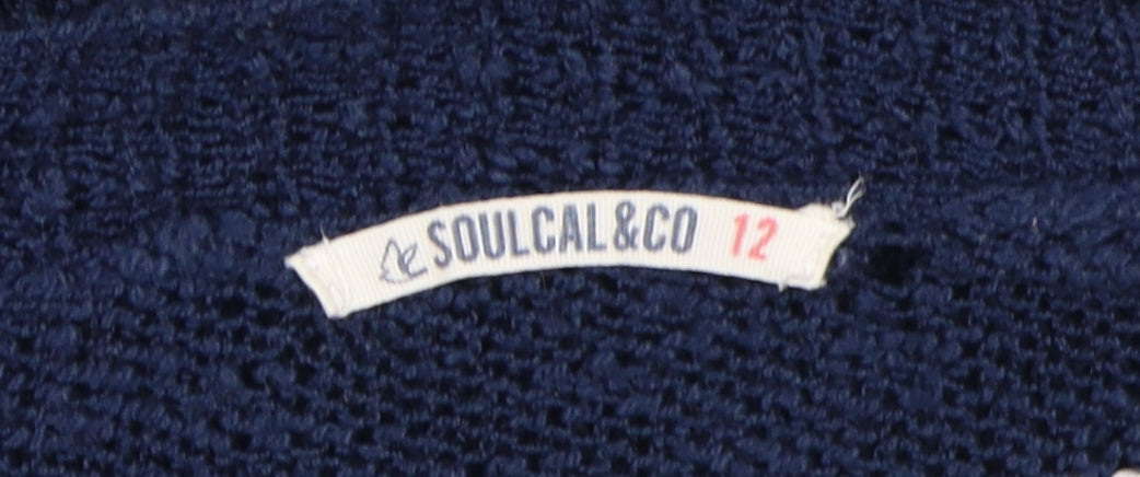 SoulCal & Co Women's Blue Stripe Cardigan Size 12