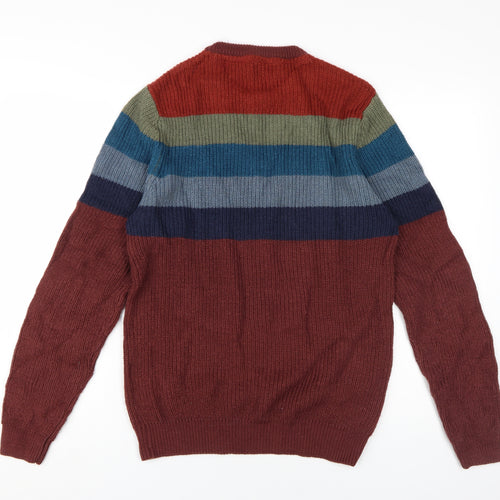 Tokyo Laundry Men's Multicoloured Striped Pullover Jumper M