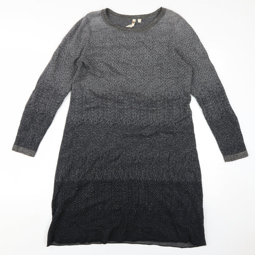 White Stuff Women's Grey Long Sleeve Knit Shift Dress