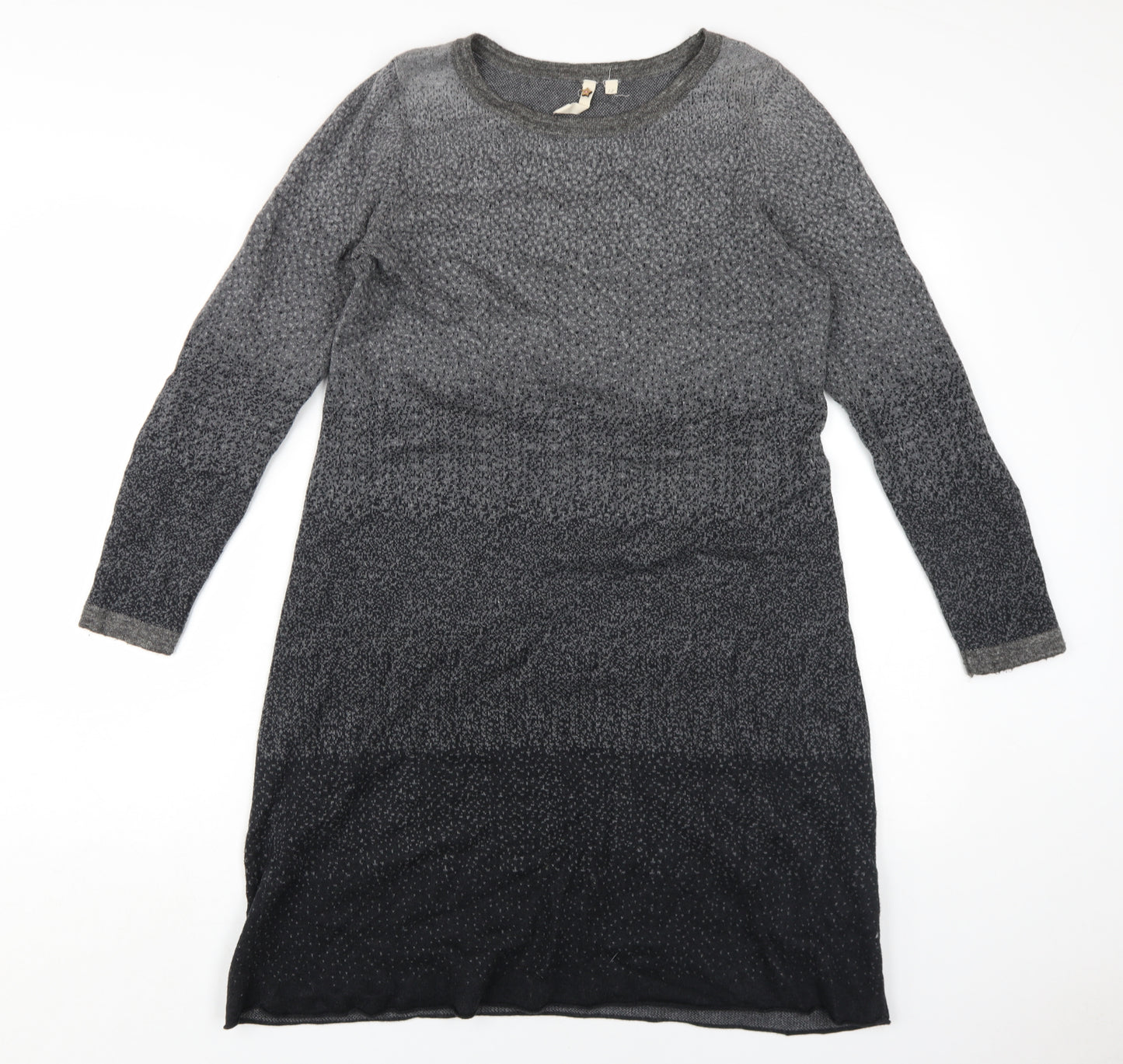 White Stuff Women's Grey Long Sleeve Knit Shift Dress