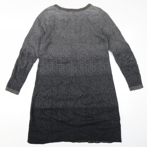 White Stuff Women's Grey Long Sleeve Knit Shift Dress