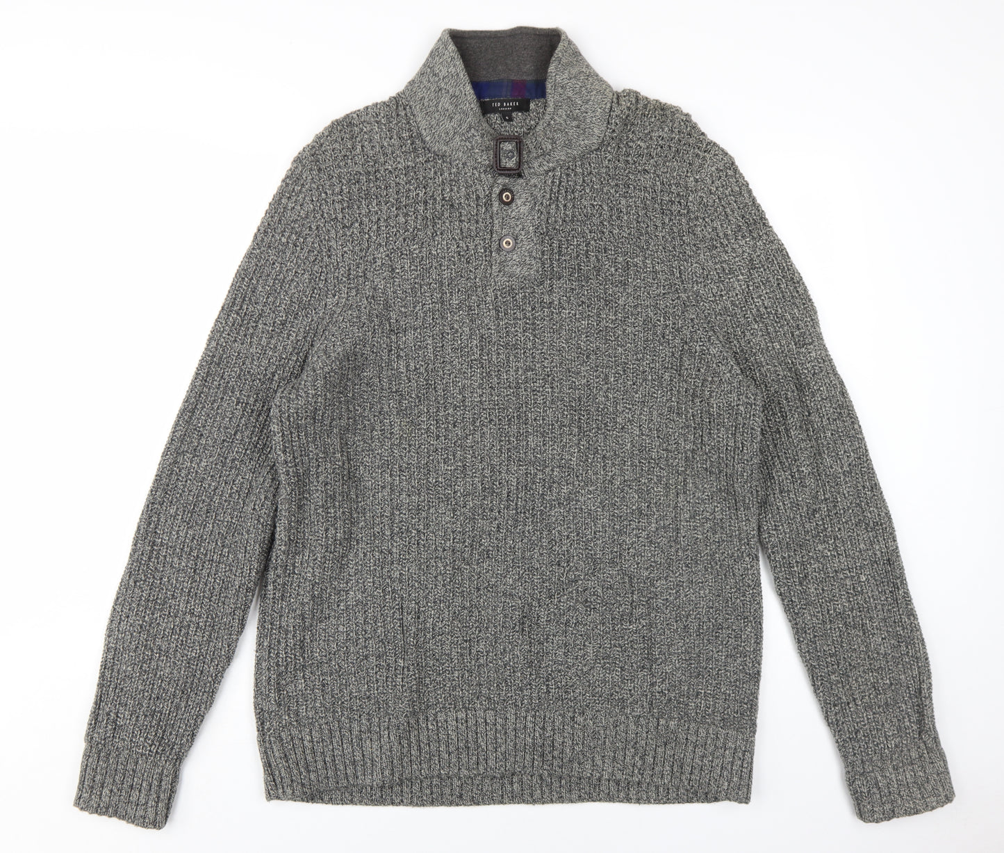 Ted Baker Men's Grey Size L Henley Jumper