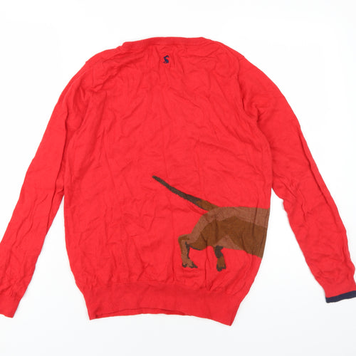 Joules Women's Red Dog Jumper UK 12 Crew Neck