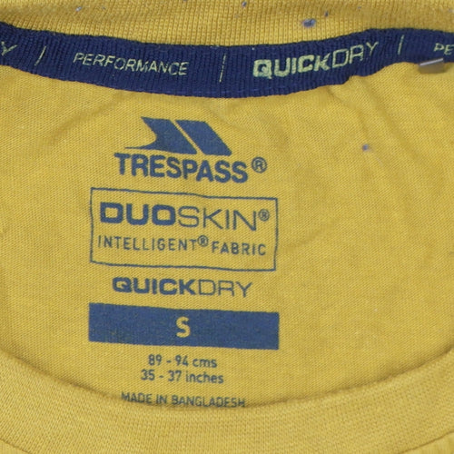 Trespass Men's Yellow Quick Dry Sports T-Shirt, Size S