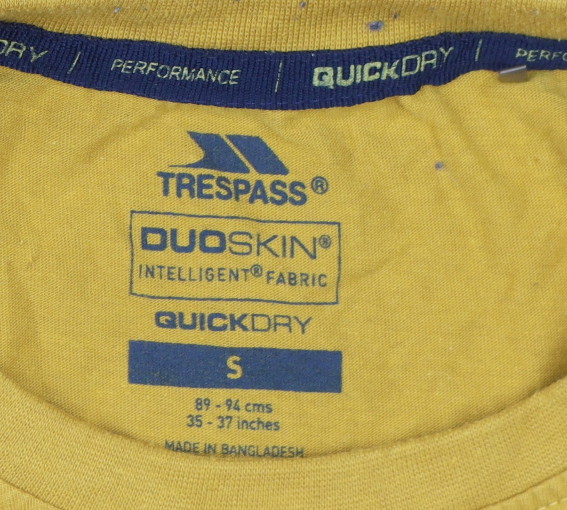 Trespass Men's Yellow Quick Dry Sports T-Shirt, Size S