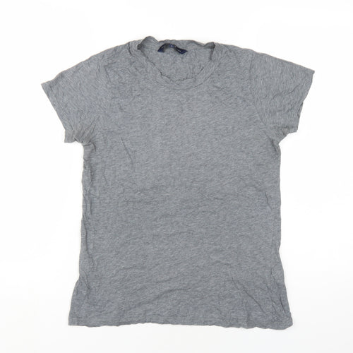 French Connection Women Grey Cotton Crew Neck T-Shirt