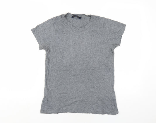 French Connection Women Grey Cotton Crew Neck T-Shirt