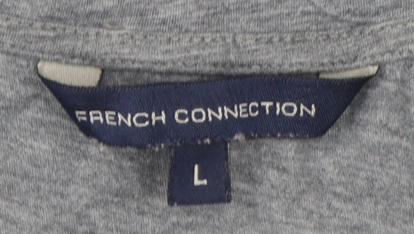 French Connection Women Grey Cotton Crew Neck T-Shirt