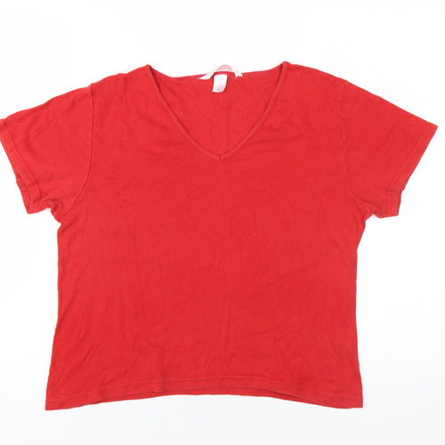 Victoria's Secret Women's Red V-Neck T-Shirt, Size M, Casual Jersey