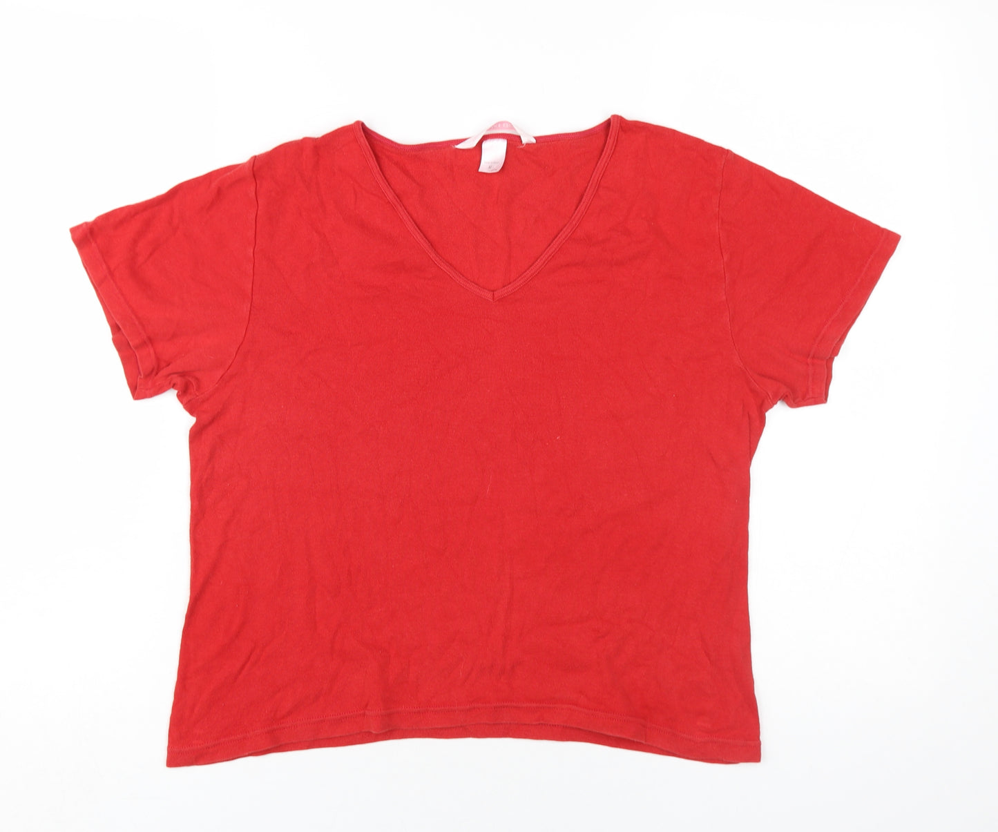 Victoria's Secret Women's Red V-Neck T-Shirt, Size M, Casual Jersey