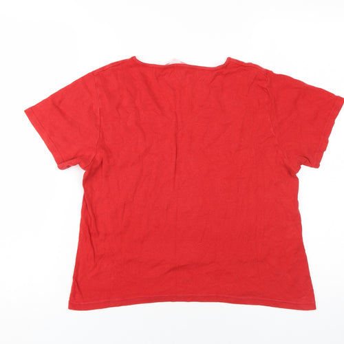 Victoria's Secret Women's Red V-Neck T-Shirt, Size M, Casual Jersey