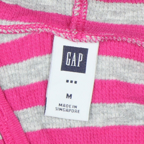 Gap Women Pink Henley Striped Hoodie M