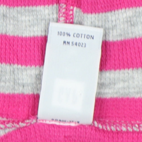 Gap Women Pink Henley Striped Hoodie M