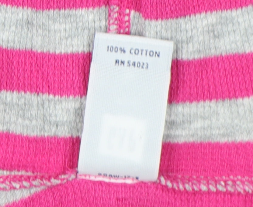 Gap Women Pink Henley Striped Hoodie M