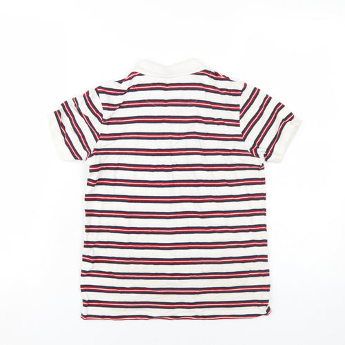 Farah Boys White Striped Polo, Size 10-11, Classic Style