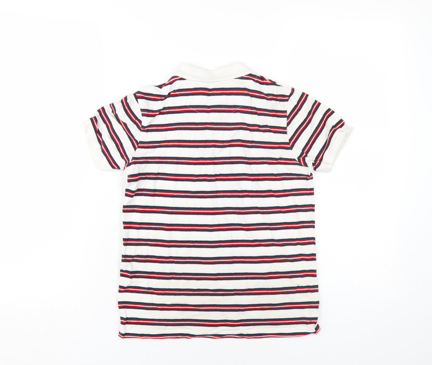 Farah Boys White Striped Polo, Size 10-11, Classic Style
