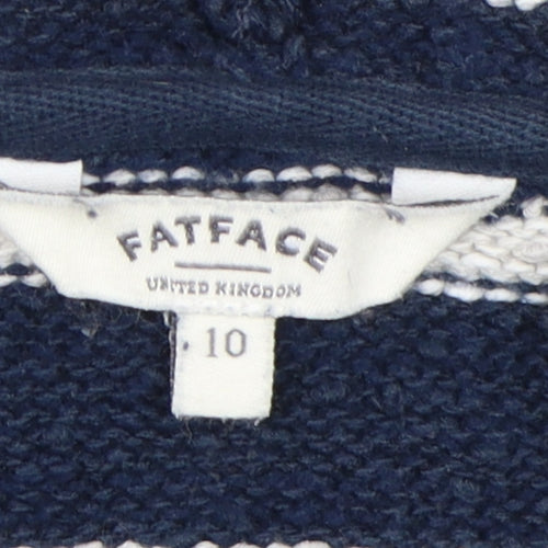 FatFace Women's Blue Full Zip Hooded Jumper, Size 10