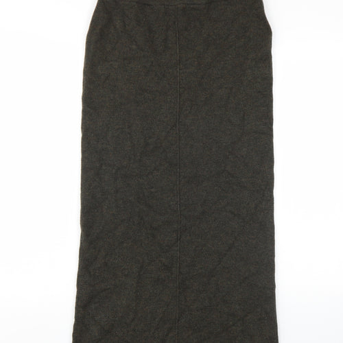 EAST Women's Brown Wool Long Straight Skirt M