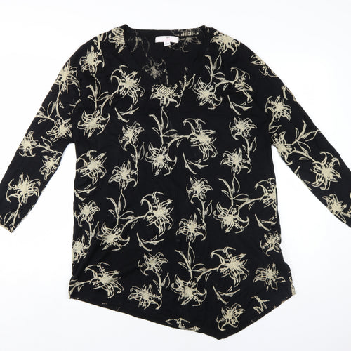Julipa Women's Black Floral Pullover Jumper, Size 12/14